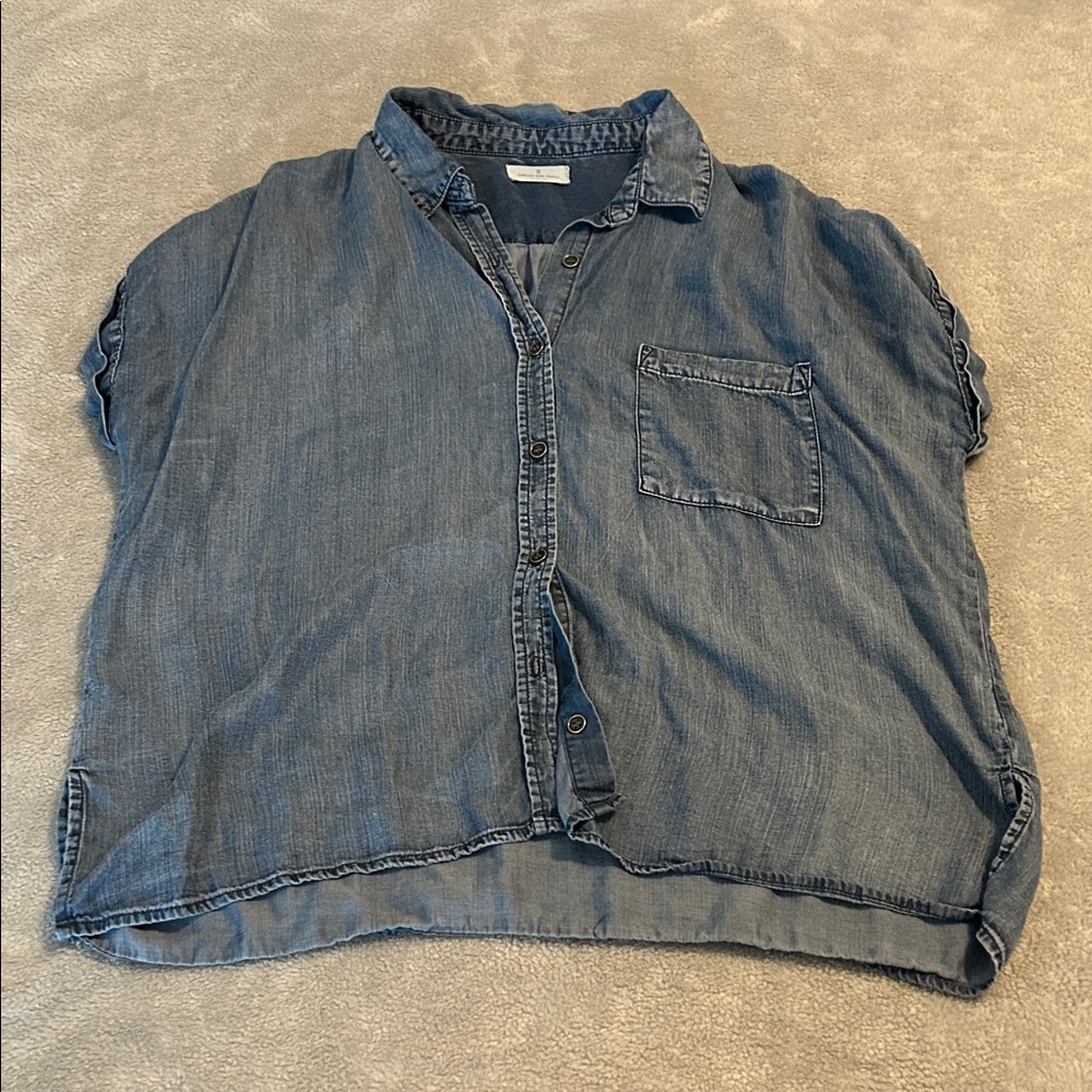 Thread & Supply Indigo Button-Up Blouse